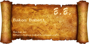 Bakos Babett névjegykártya